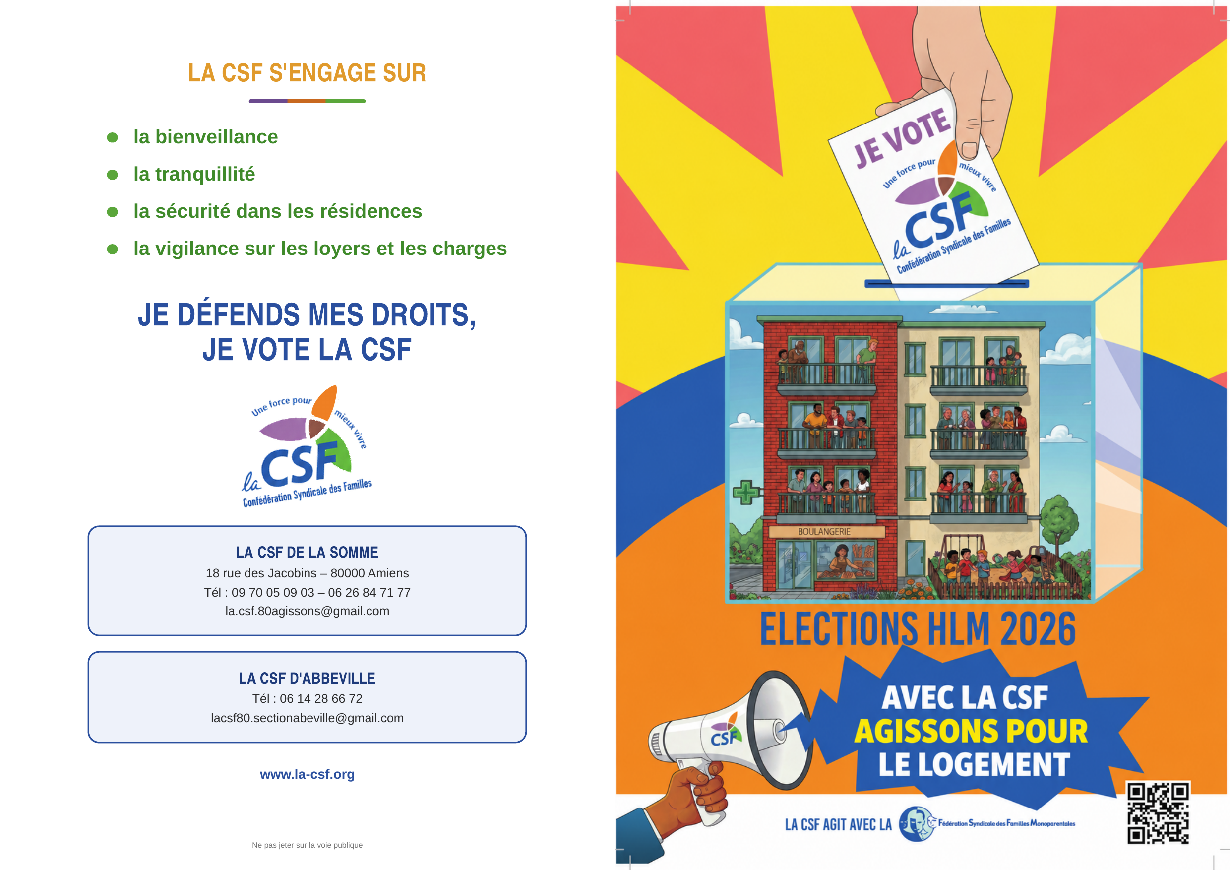 Aperçu du dépliant, faces extérieures